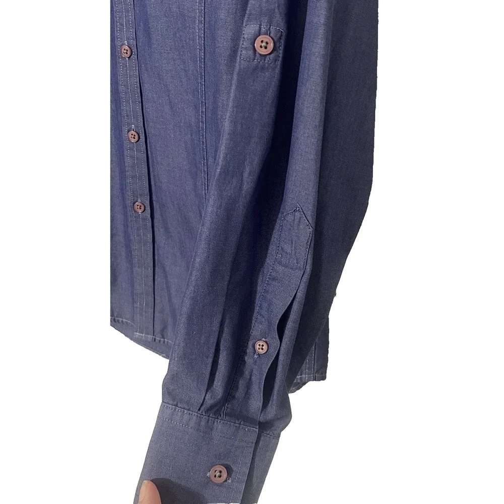 I.N.C. International Concepts Tailored Shirt Sz Small Blue Chic Elevated Casual